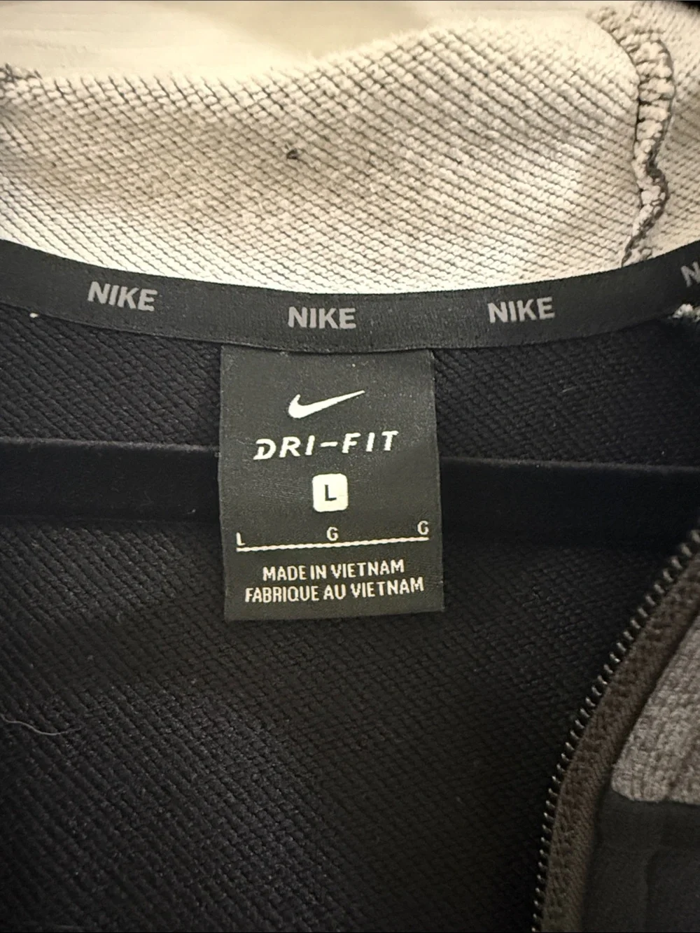 Nike Black and Gray Full-Zip Hooded Jacket
